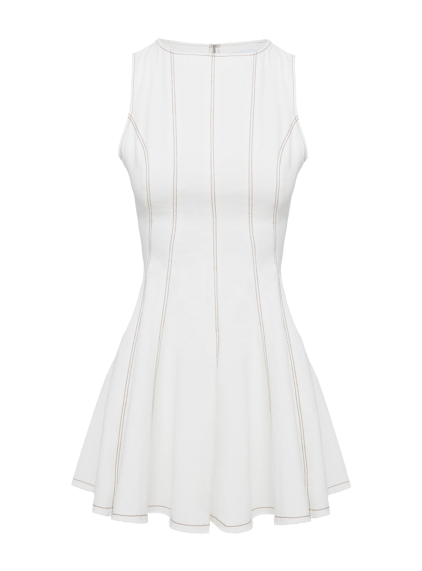 product Princess Polly Composure Pleat Mini Dress White Crew Neck 