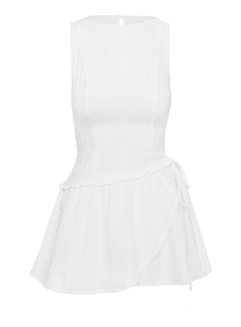 cosie mini dress white COS Women's Buttoned Milano Knit Mini Dress in White | Cotton