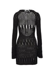 Cylian Long Sleeve Knit Mini Dress Black