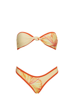 Esplanade High Side Bikini Bottoms Orange Floral