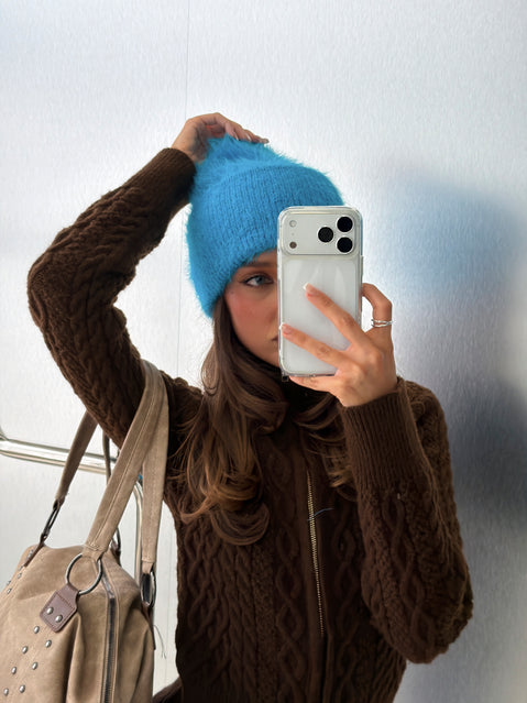 Caevia Fluffy Beanie Cobalt