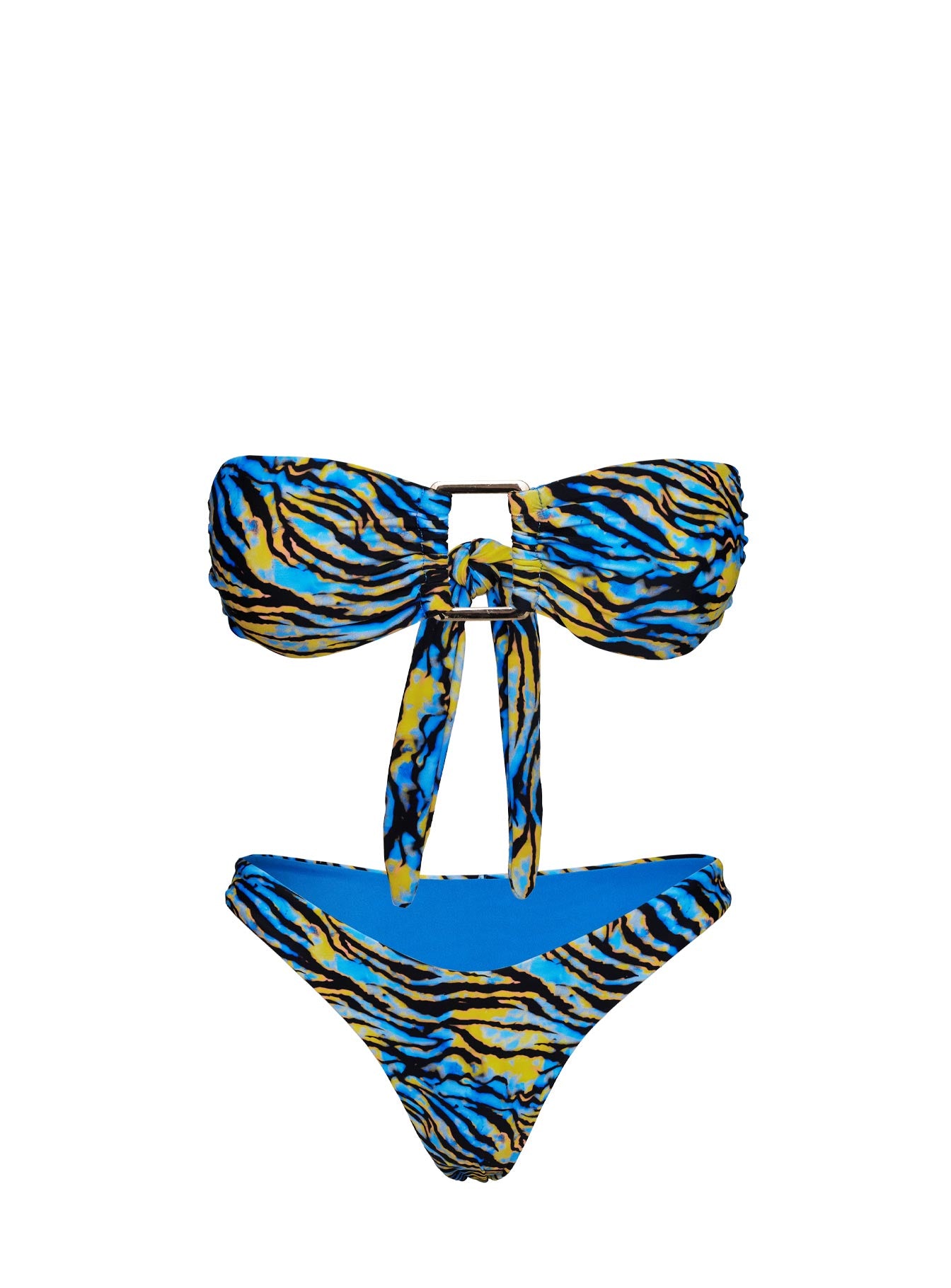 Calbira Cheeky Bikini Bottoms Blue Zebra