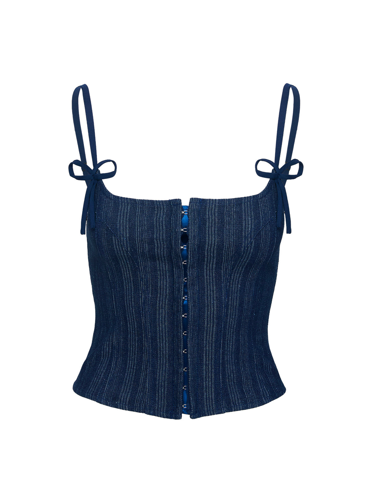 Charismatic Denim Corset Dark Pinstripe