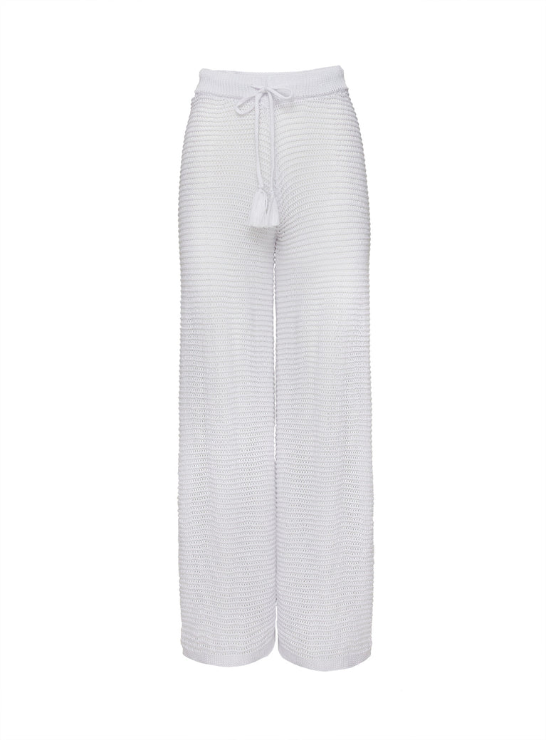 Damarie Crochet Pants White