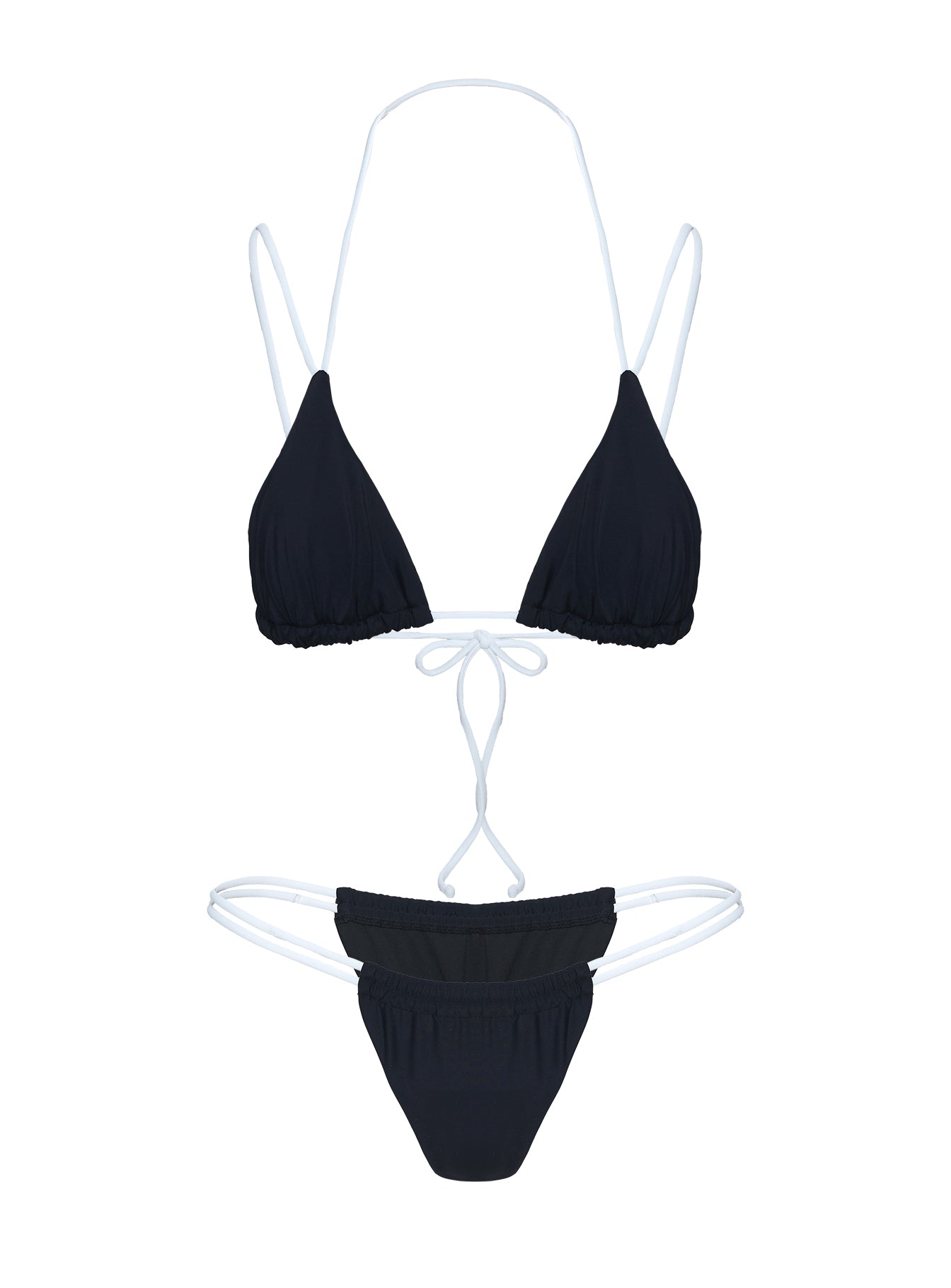 Desiree Triangle Bikini Top Black / White