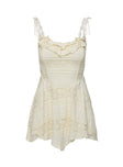  Mini dress Lace material, adjustable straps with tie fastening, invisible zip fastening  Good stretch, fully lined 