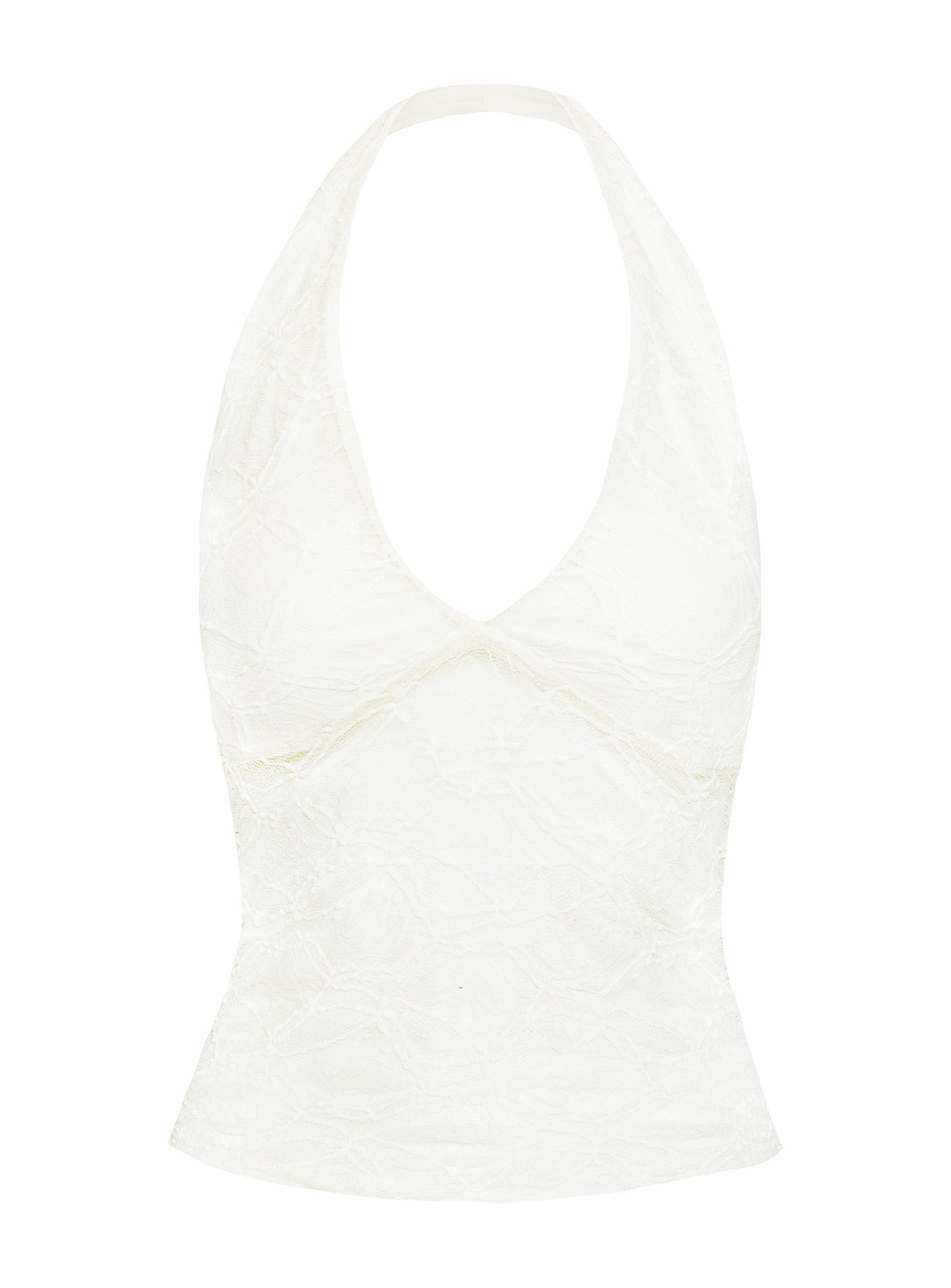 product Princess Polly Darrah Lace Halter Top Cream Sleeveless Plunger 
