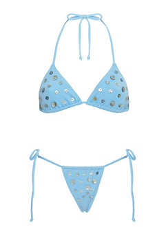 Delora Triangle Shell Bikini Top Blue