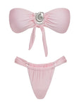 Summer Season Ruched Side Bikini Bottoms Pink