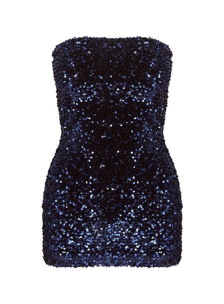 Eldoni Strapless Mini Dress Navy