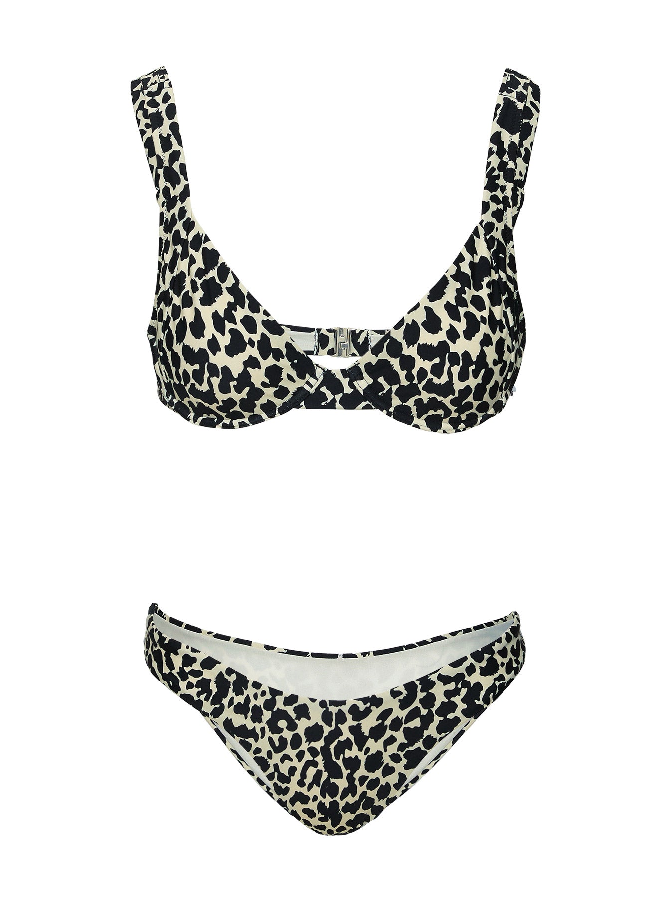 Underwire bikini top Leopard print, adjustable straps, removable padding, clasp fastening Good stretch, fully lined  Princess Polly Lower Impact Underwire bikini top Leopard print, adjustable straps, removable padding, clasp fastening Good stretch, fully lined  Princess Polly Lower Impact 
