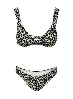 Underwire bikini top Leopard print, adjustable straps, removable padding, clasp fastening Good stretch, fully lined  Princess Polly Lower Impact Underwire bikini top Leopard print, adjustable straps, removable padding, clasp fastening Good stretch, fully lined  Princess Polly Lower Impact 