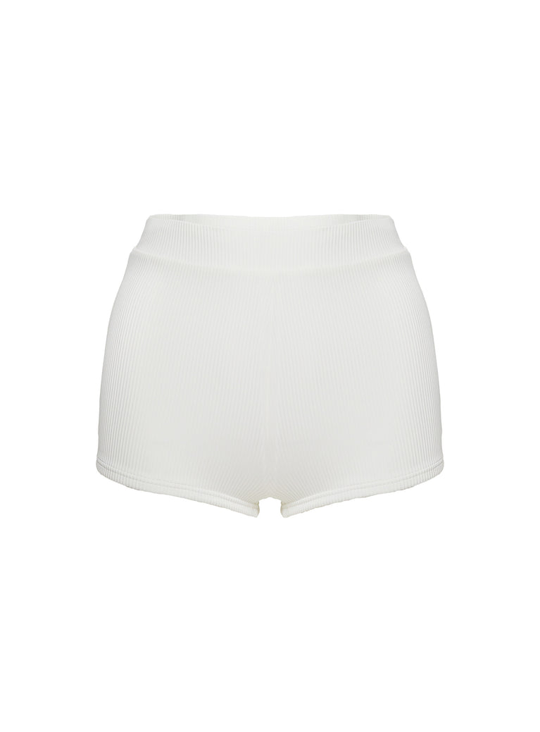 Ezrah Ribbed Shorts White