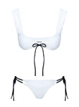 Freefall Tie Front Bikini Top White / Black