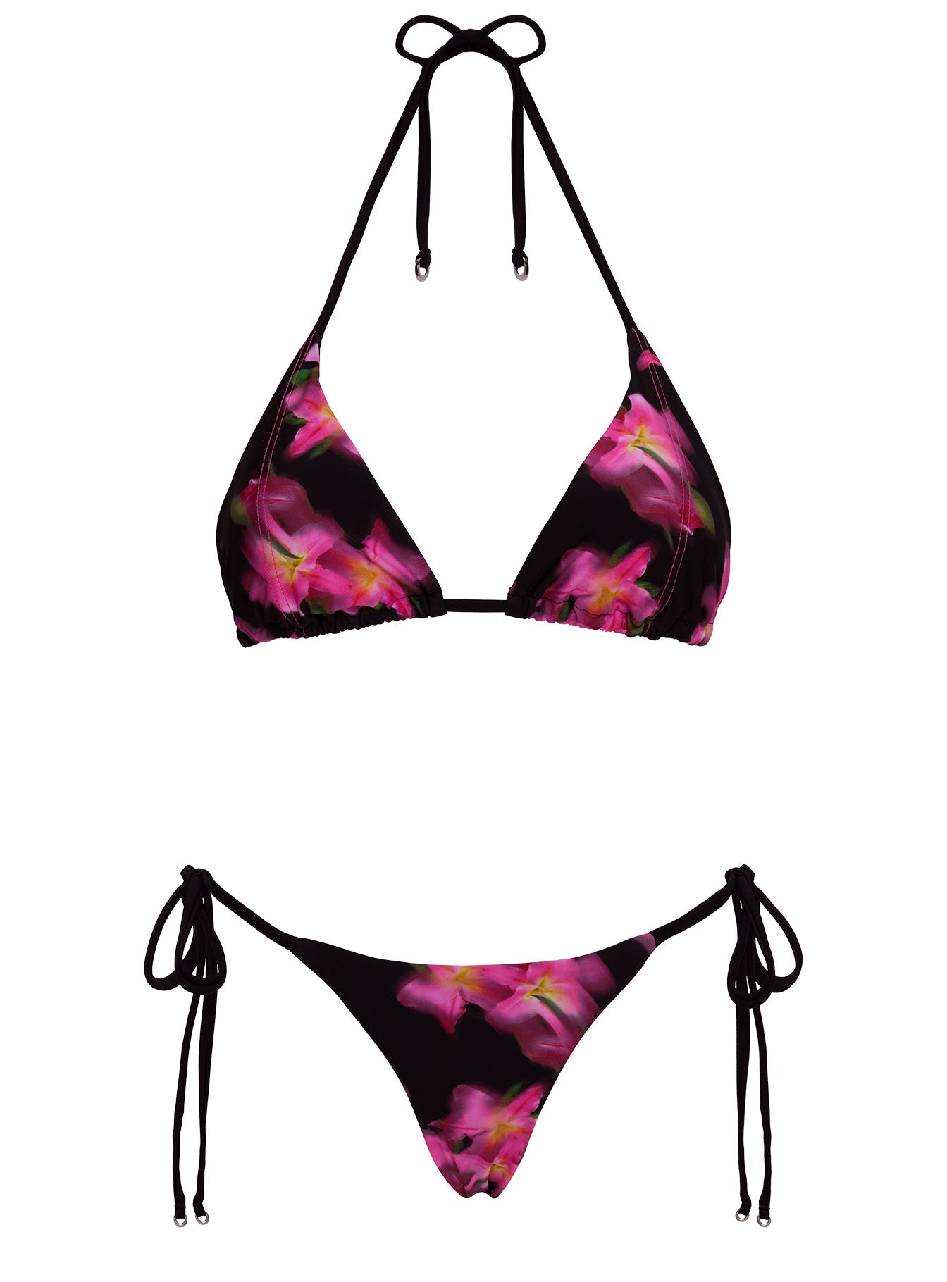 Fluera Triangle Bikini Top Black Multi | Princess Polly