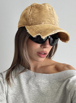 Fryda Distressed Cap Washed Brown