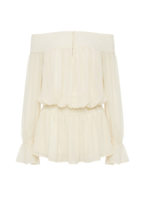 Annikah Off Shoulder Romper Cream