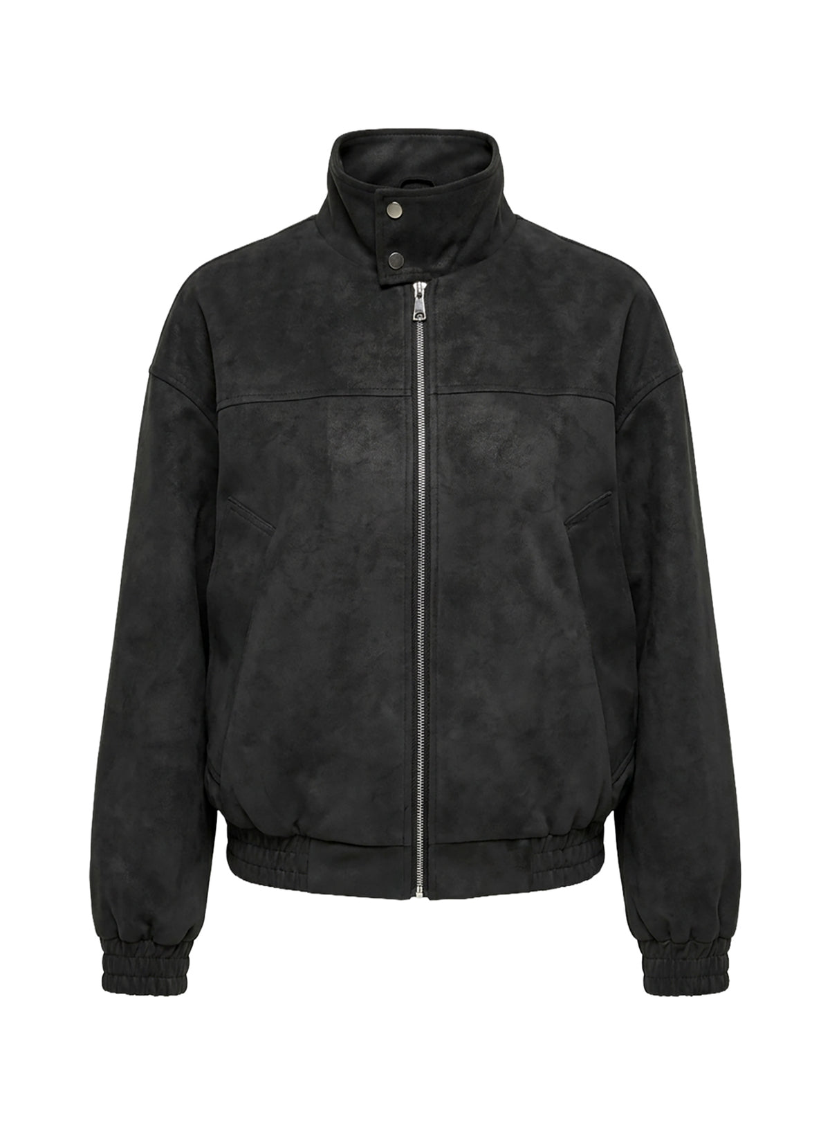 Ellissa Faux Suede Bomber Jacket Black