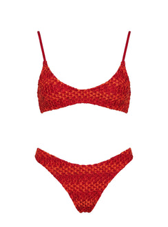 Esplanade High Side Bikini Bottoms Red