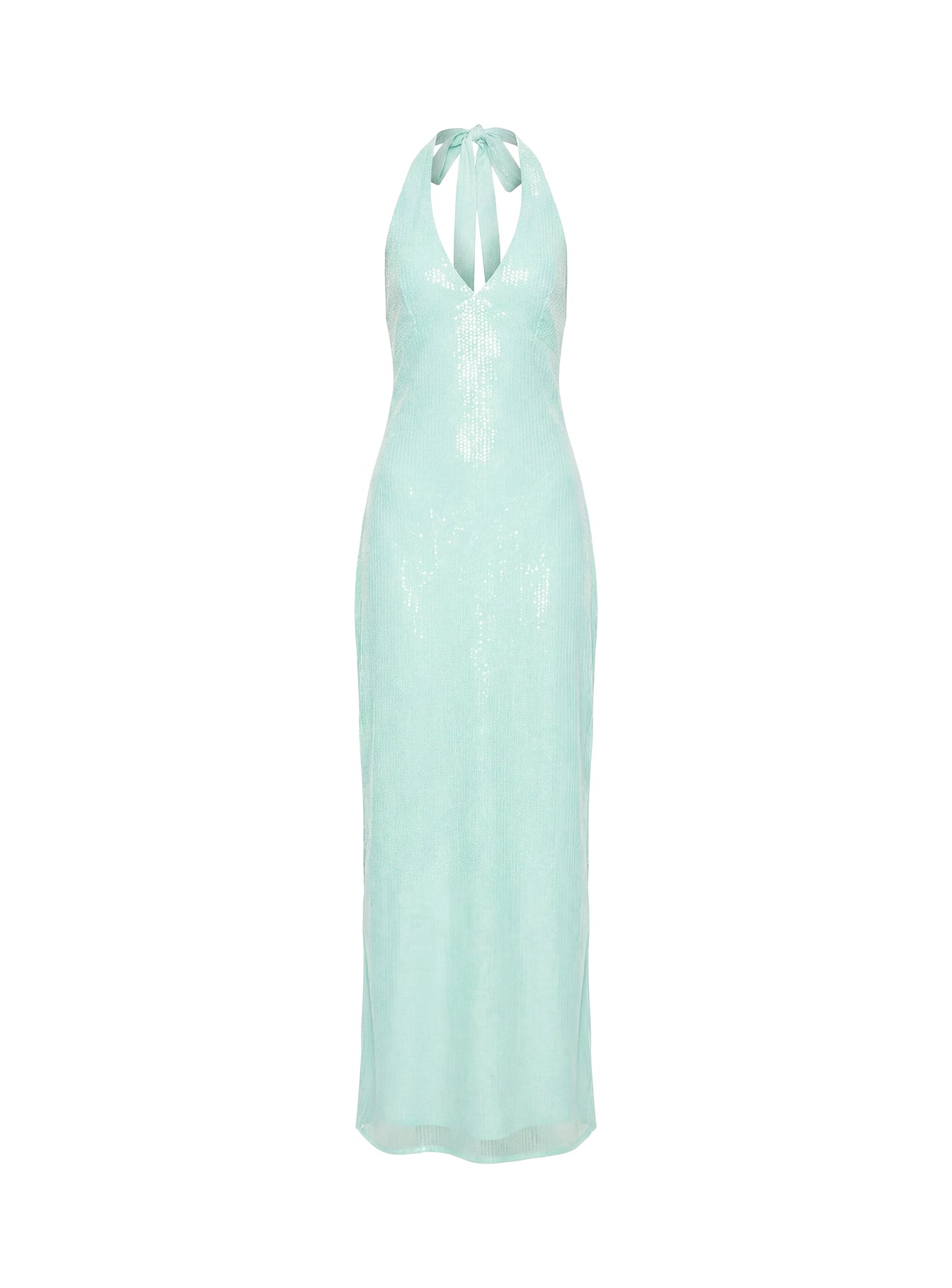 Isanna Halter Sequin Maxi Dress Jelly Mint