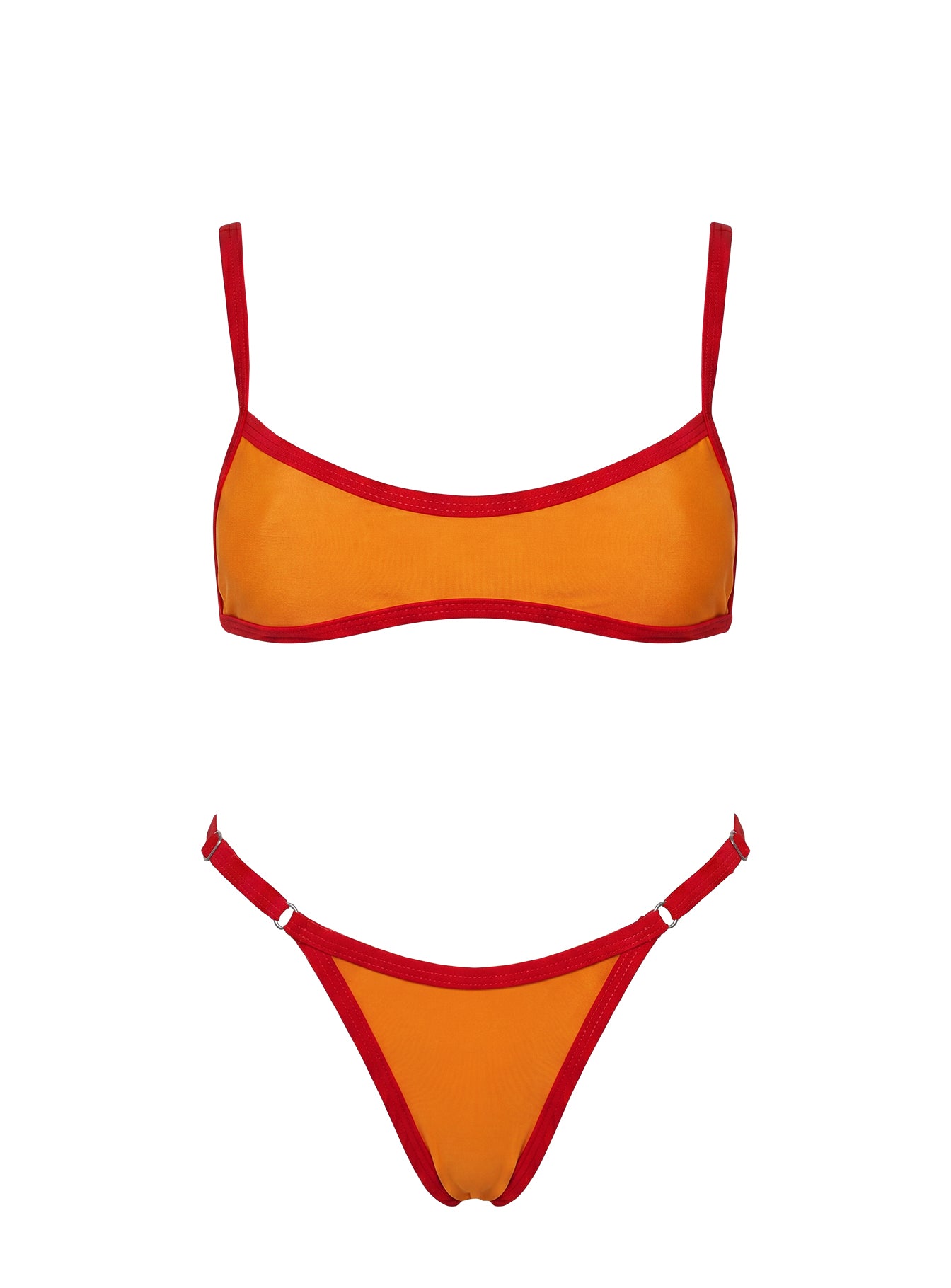 Jacopa Scoop Contrast Bikini Top Orange / Red