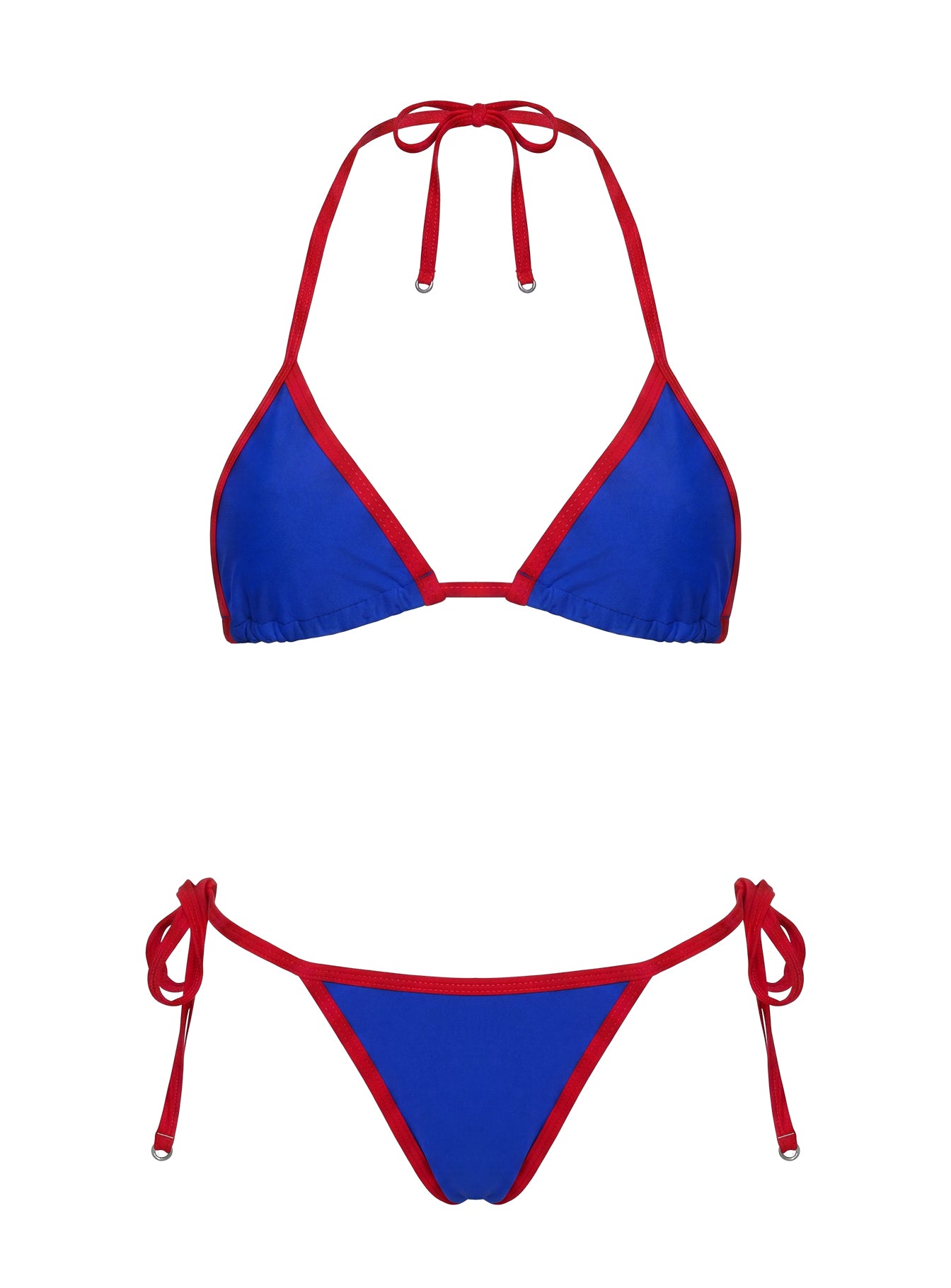 Jenner Triangle Bikini Top Blue / Red
