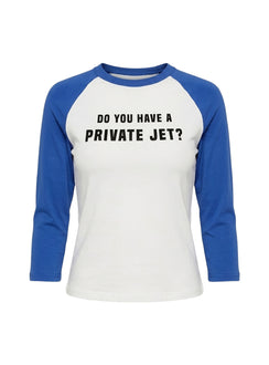 Jet Style Long Sleeve Graphic Raglan Top Blue / White
