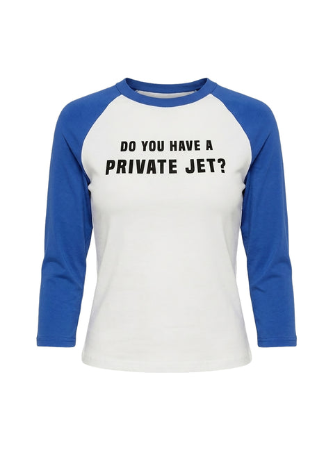 Jet Style Long Sleeve Graphic Raglan Top Blue / White