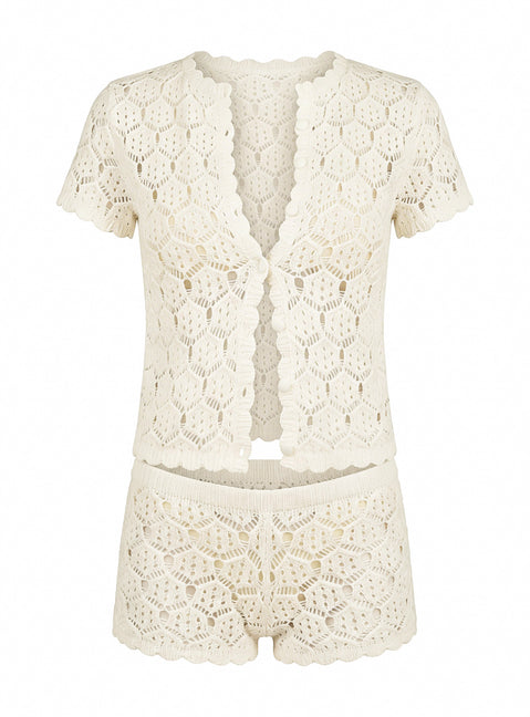 Sun Still Shines Crochet Set Cream Tall