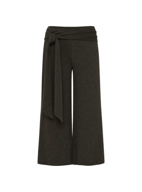 Allena Gaucho Tie Detail Shorts Slate