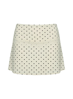 Amia Lace Mini Skirt Cream Polka Dot