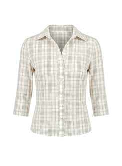 Anni 3/4 Sleeve Top Multi Check