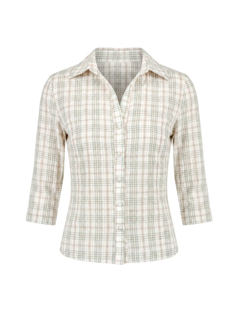 Anni 3/4 Sleeve Top Multi Check
