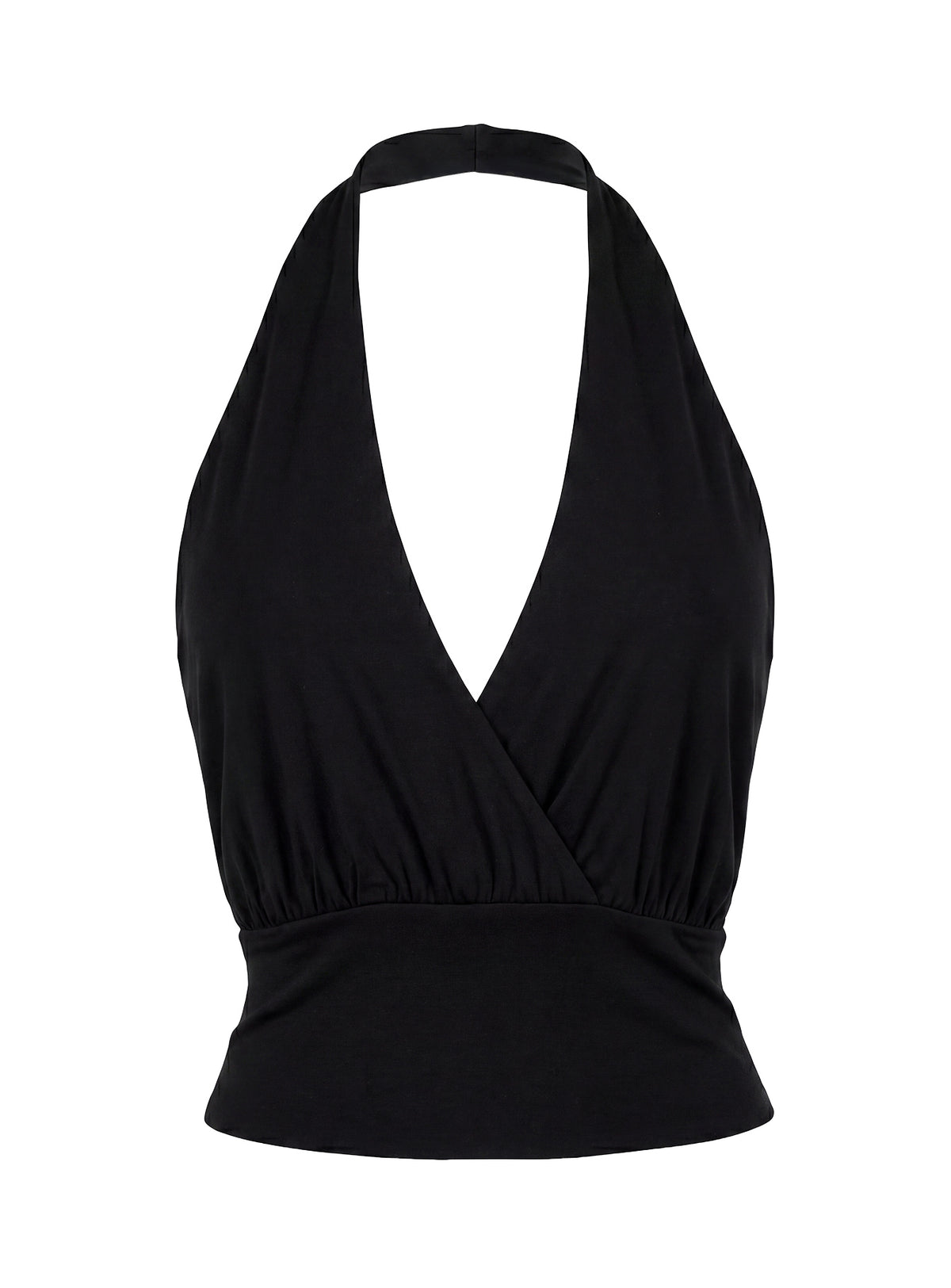 Arabele Halter Wrap Top Black