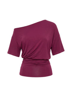 Ashlinn Off Shoulder Drapey Top Cherry Lacquer