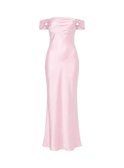Azura Off The Shoulder Maxi Dress Pink