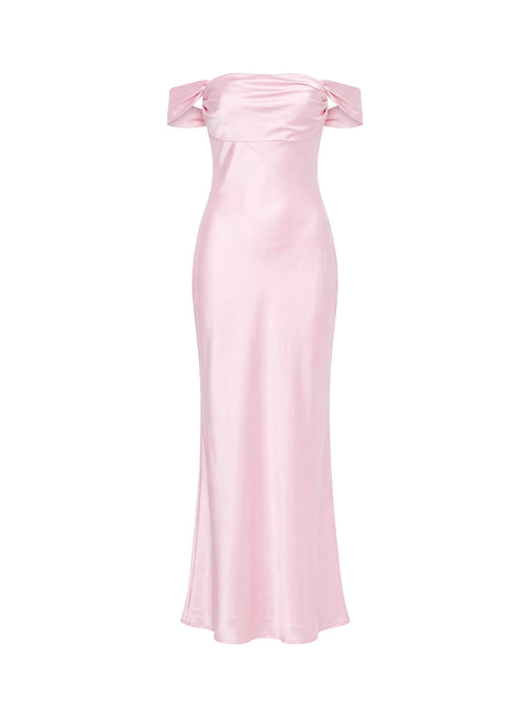 Azura Off The Shoulder Maxi Dress Pink