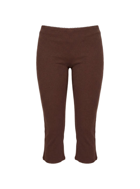 Baseline Rib Capri Pants Chocolate