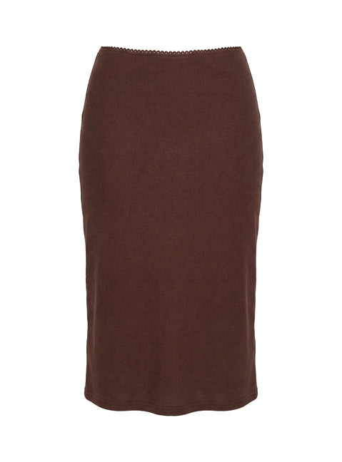 Baseline Rib Midi Skirt Chocolate Midi Skirts 