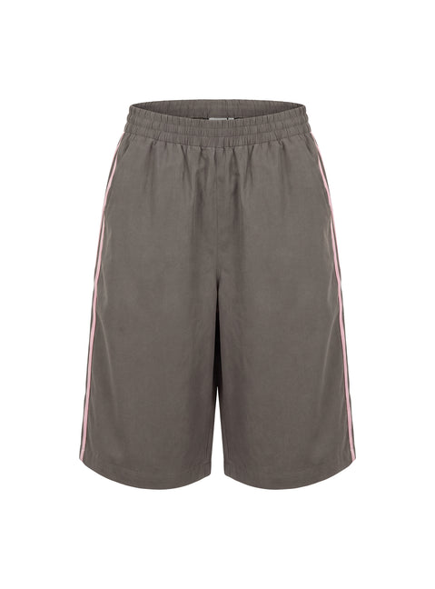 Boe Longline Track Shorts Charcoal / Pink