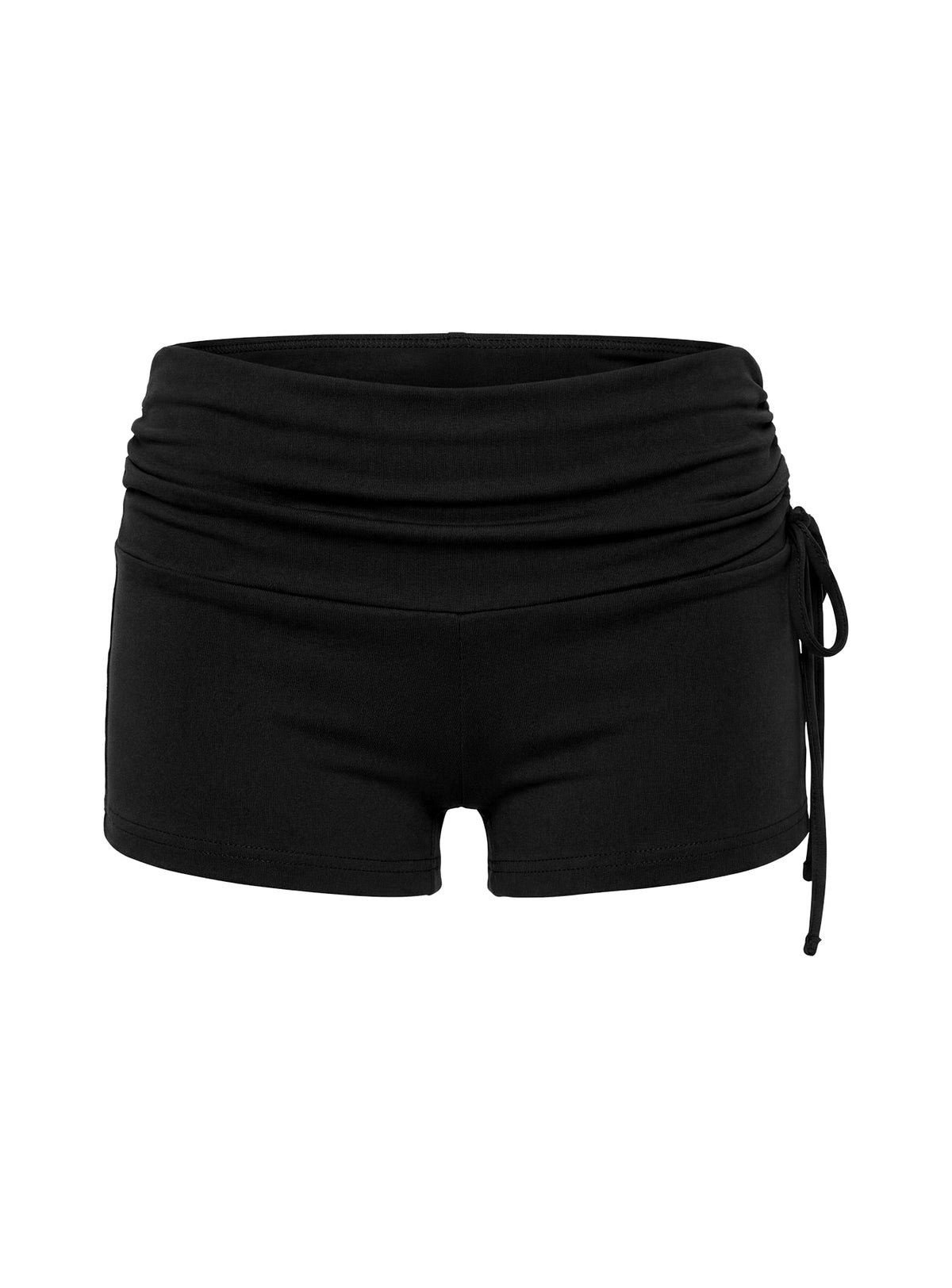 Side Rouche Shorrt Brendolyn Ruched Tie Side Mirco Shorts Black | Princess Polly
