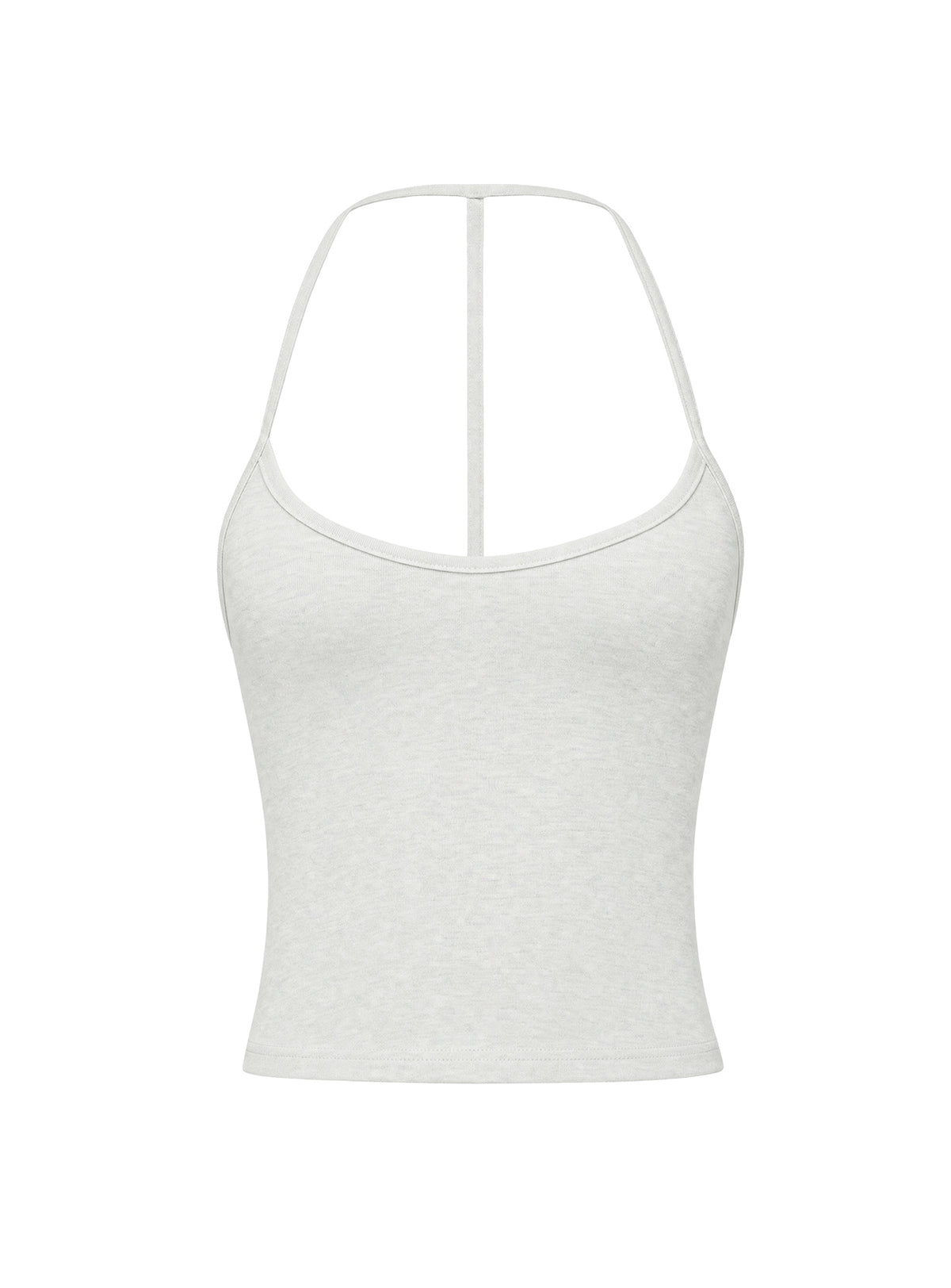 Cecilly Trim Racerback Top Grey Marle