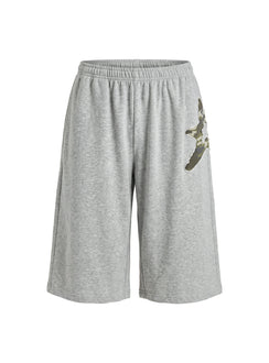 Chelzie Longline Applique Track Jorts Grey Marle / Camo