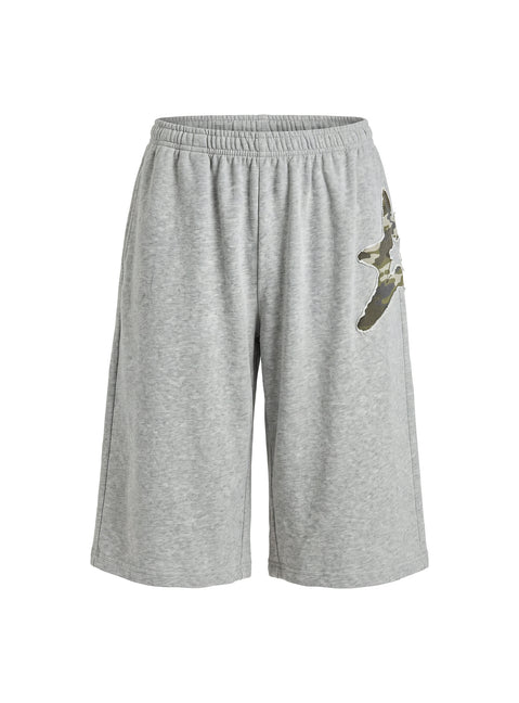Chelzie Longline Applique Track Jorts Grey Marle / Camo