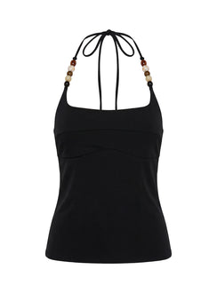 Cherise Bead Detail Top Black