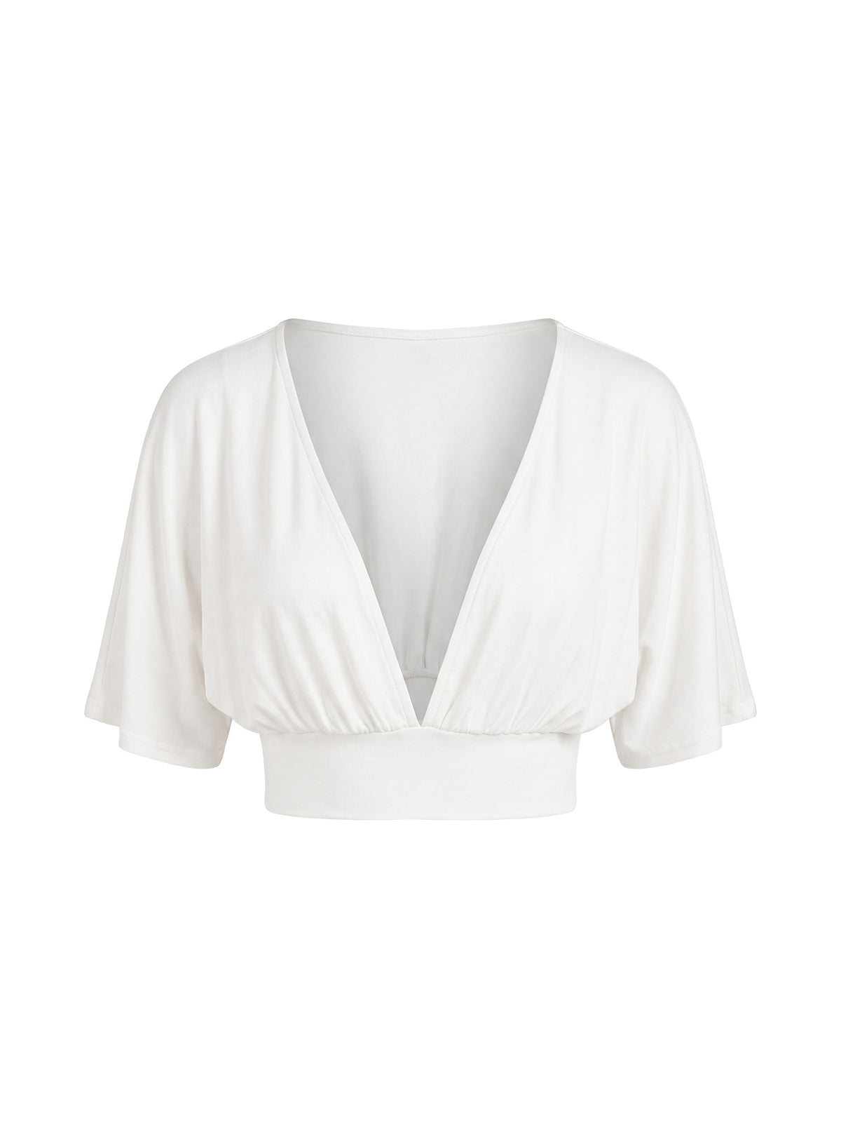 Clarenza Micro Jersey Crop Top White