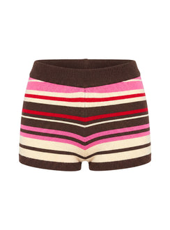 Cleoh Knit Shorts Pink / Brown Stripe