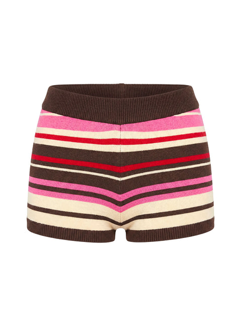 Cleoh Knit Shorts Pink / Brown Stripe