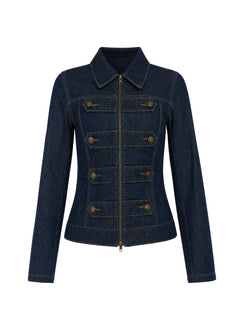 Cristen Cadet Buckle Denim Jacket Indigo