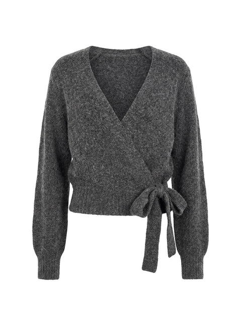 Daelan Wrap Knit Cardigan Charcoal